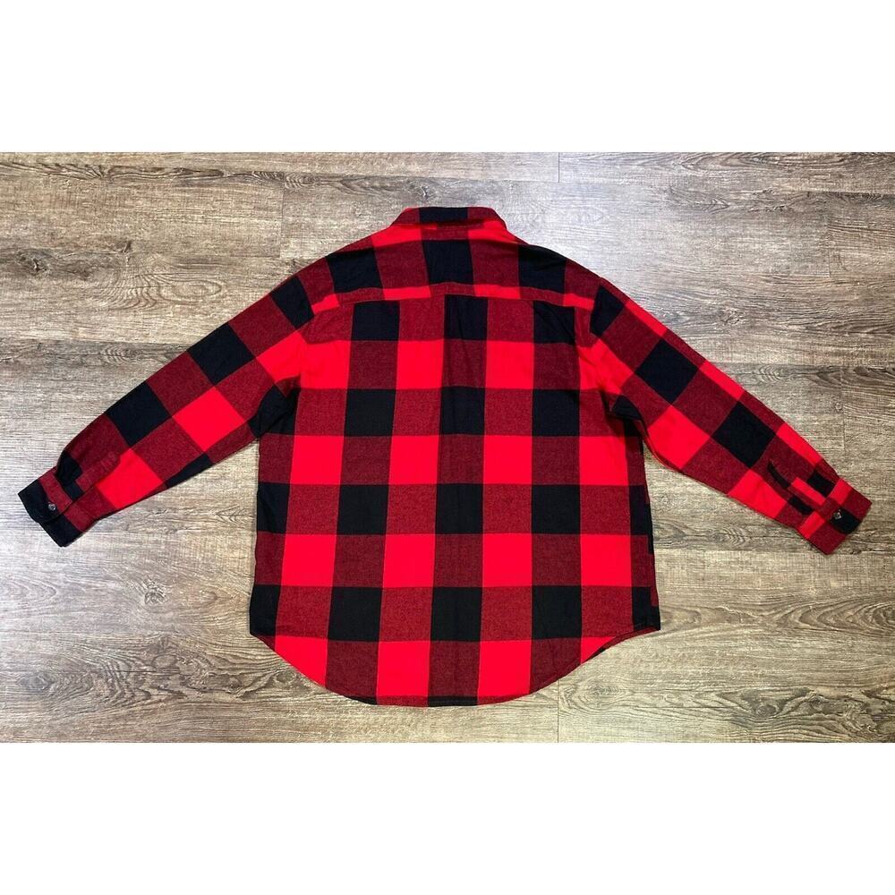 New Old Navy Button Up Flannel Woman’s Boyfriend Fit Red Buffalo Check Size L - Picture 9 of 9